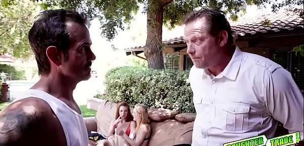 Teens swapping daddies and giving them the best fuck ever